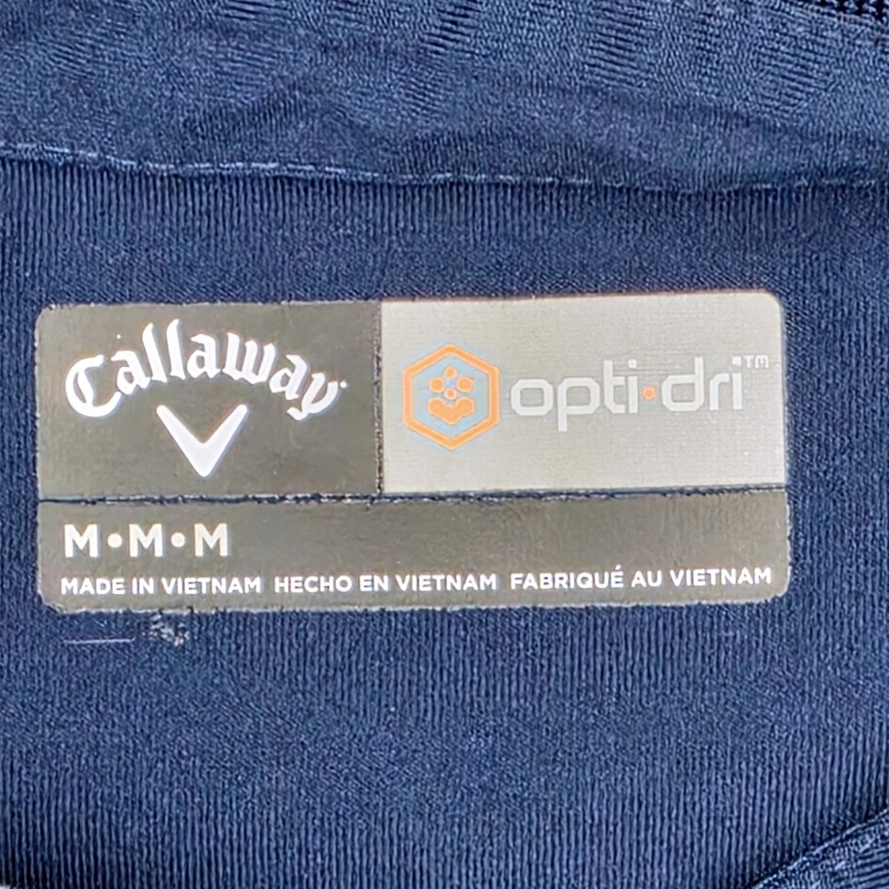 Callaway Mens Opti-Dri Golf Polo Shirt Navy Blue Striped Short Sleeve Size M - Picture 4 of 11